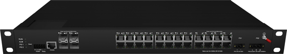 75-serie 2XSFP 24G Industrial Ethernet-schakelaars Rack gemonteerd 24-poort POE-schakelaar